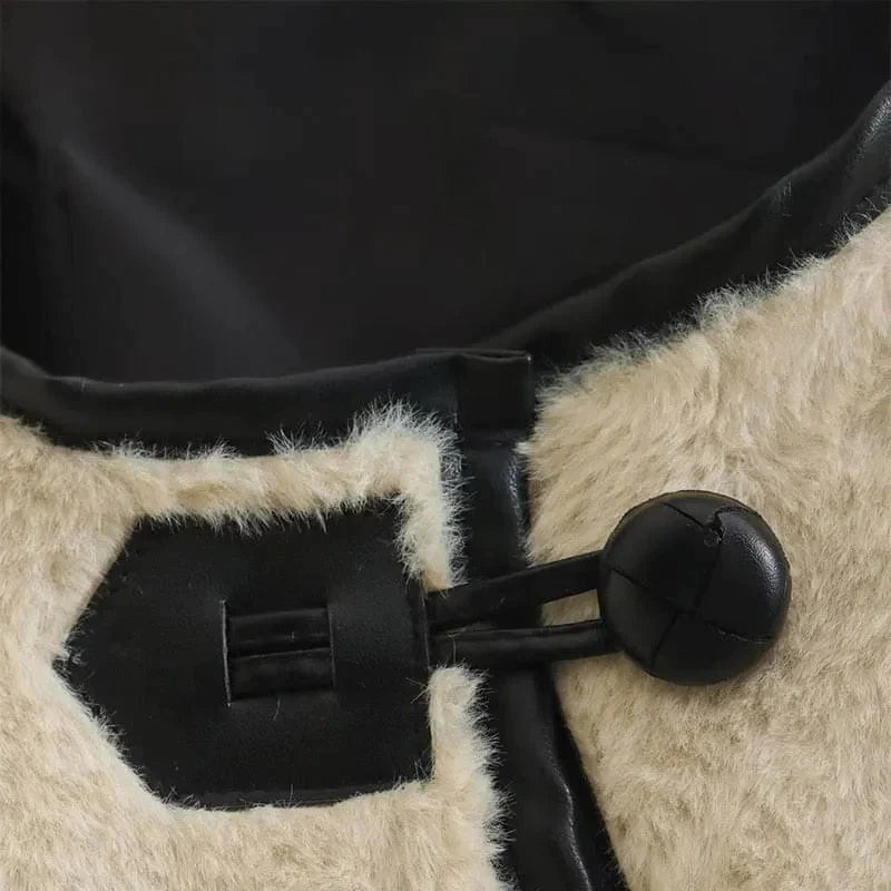 Jenny Faux Fur Coat In Apricot - St Vesti | Coats & Jackets