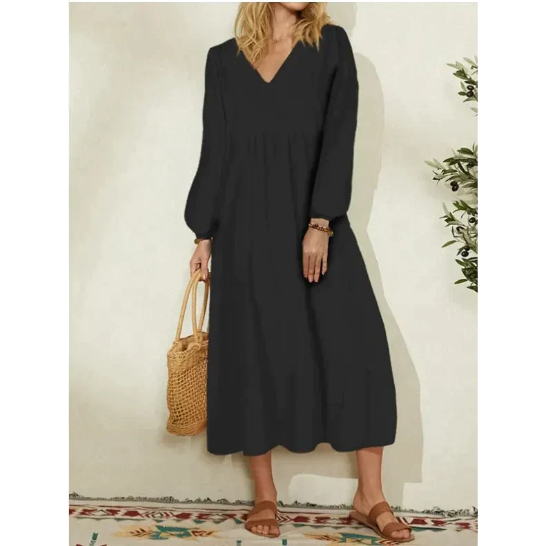 Jessy Cotton Lantern Sleeve Midi Dress - Black / m - St Vesti | All Dresses - Cocktail Dresses Formal Dresses + More.