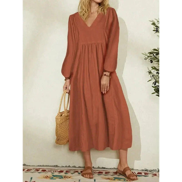Jessy Cotton Lantern Sleeve Midi Dress - Red / m - St Vesti | All Dresses - Cocktail Dresses Formal Dresses + More.