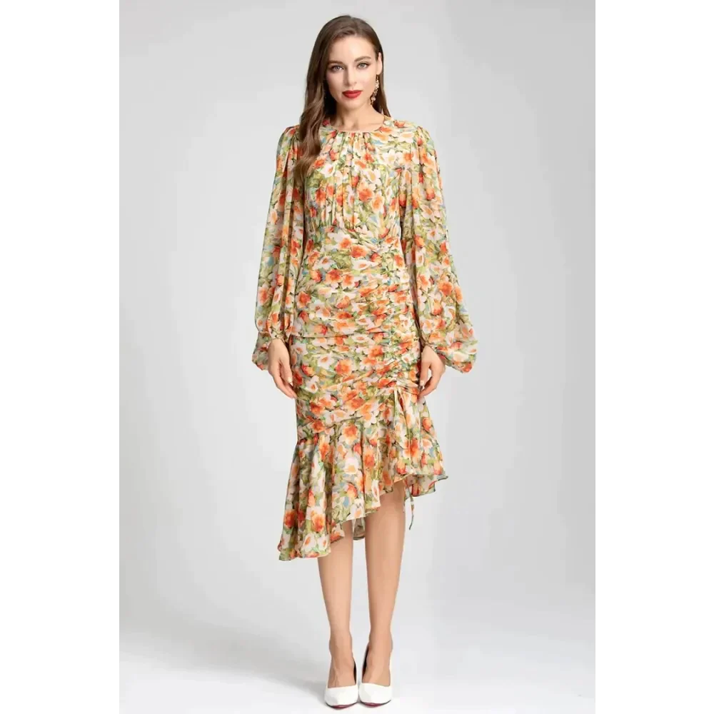 Joy The Mermaid Lantern Midi Dress - Yellow / s - St Vesti | All Dresses - Cocktail Dresses Formal Dresses + More.