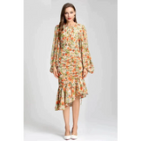 Joy The Mermaid Lantern Midi Dress - Yellow / m - St Vesti | All Dresses - Cocktail Dresses Formal Dresses + More.