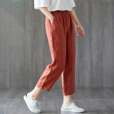 Julia Cropped Trousers - Orange / m - St Vesti