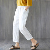 Julia Cropped Trousers - White / m - St Vesti