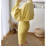 Julie Two Piece Knit Dress - Yellow / s - St Vesti | All Dresses - Cocktail Dresses Formal Dresses + More.