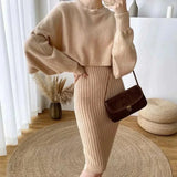 Julie Two Piece Knit Dress - Apricot / s - St Vesti | All Dresses - Cocktail Dresses Formal Dresses + More.