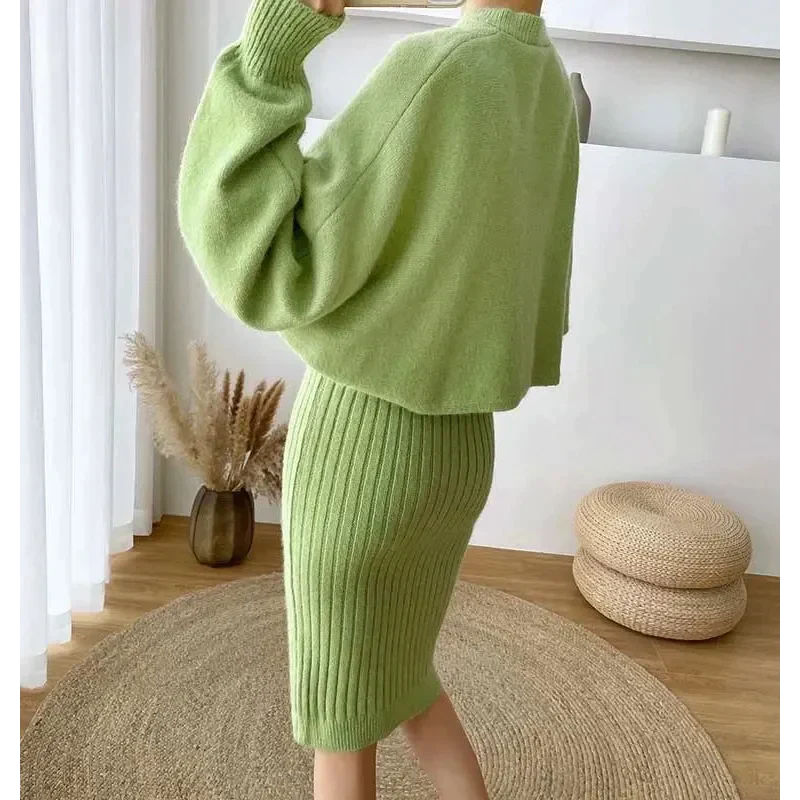 Julie Two Piece Knit Dress - Green / s - St Vesti | All Dresses - Cocktail Dresses Formal Dresses + More.