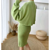 Julie Two Piece Knit Dress - Green / s - St Vesti | All Dresses - Cocktail Dresses Formal Dresses + More.