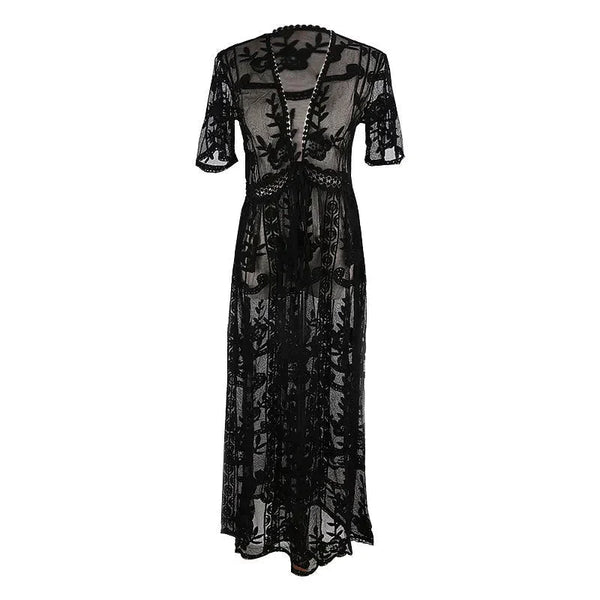 Lace Embroidered Cardigan In Black - Black / One Size - St Vesti | All Dresses - Cocktail Dresses Formal Dresses + More.