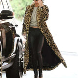 Leopard Long Faux Fur Coat - Leopard / s - St Vesti | Coats & Jackets