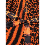 Leopard Loose Pleated Dress - Orange / One Size - St Vesti | All Dresses - Cocktail Dresses Formal Dresses + More.