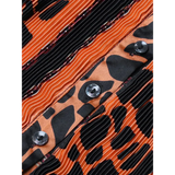 Leopard Loose Pleated Dress - Orange / One Size - St Vesti | All Dresses - Cocktail Dresses Formal Dresses + More.