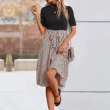 Leopard Print Short Sleeved Top & Skirt Set - St Vesti | All Womens Skirts Leather Skirts And Maxi Skirts