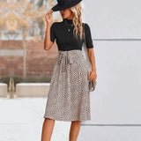 Leopard Print Short Sleeved Top & Skirt Set - St Vesti | All Womens Skirts Leather Skirts And Maxi Skirts