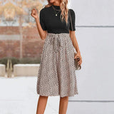 Leopard Print Short Sleeved Top & Skirt Set - St Vesti | All Womens Skirts Leather Skirts And Maxi Skirts