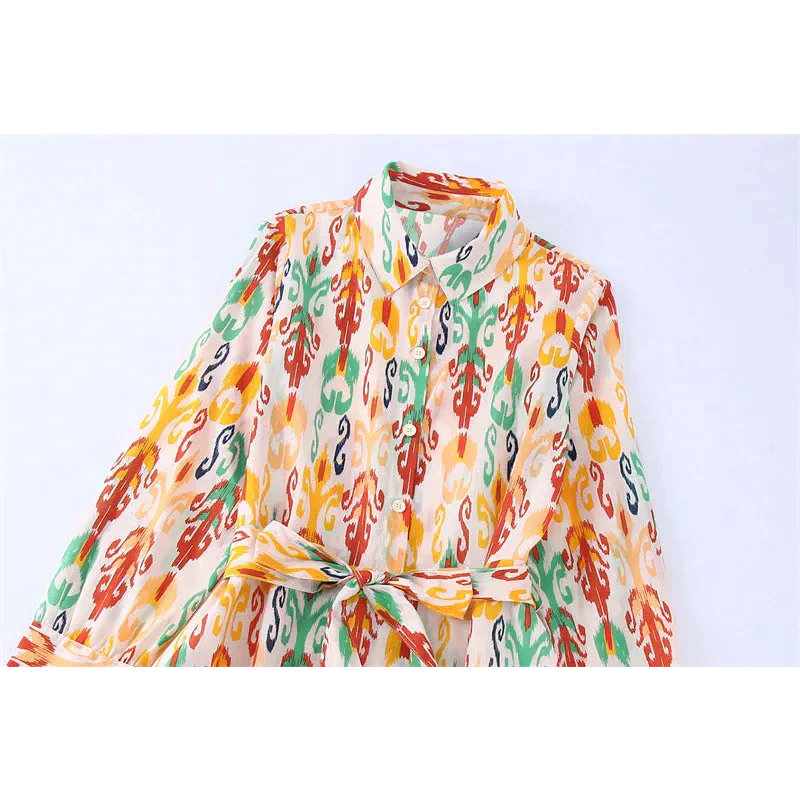 Light Retro Midi Dress With Belt - St Vesti | All Dresses - Cocktail Dresses Formal Dresses + More.