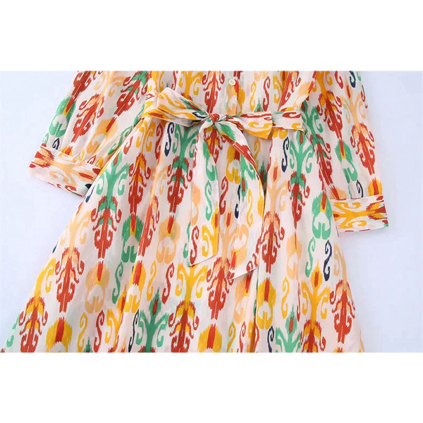 Light Retro Midi Dress With Belt - St Vesti | All Dresses - Cocktail Dresses Formal Dresses + More.