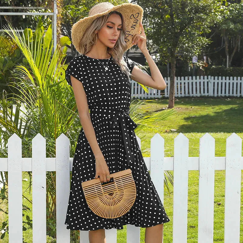 Lilian Polka Dot Midi Dress - Black / s - St Vesti | All Dresses - Cocktail Dresses Formal Dresses + More.