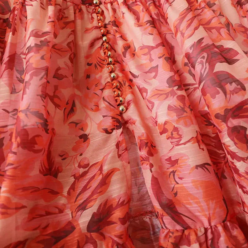 Lipstick Print Long Sleeve Maxi Dress - St Vesti | All Dresses - Cocktail Dresses Formal Dresses + More.