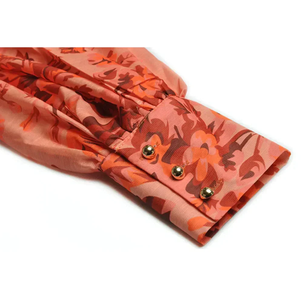 Lipstick Print Long Sleeve Maxi Dress - St Vesti | All Dresses - Cocktail Dresses Formal Dresses + More.