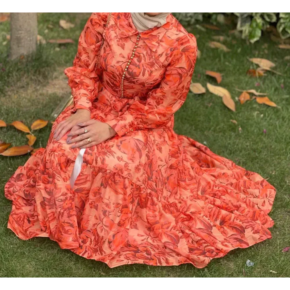 Lipstick Print Long Sleeve Maxi Dress - St Vesti | All Dresses - Cocktail Dresses Formal Dresses + More.