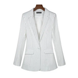Long Sleeve Professional Casual Suit Women - White Stripes / 2xl - St Vesti | Blazers & Cardigans