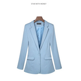 Long Sleeve Professional Casual Suit Women - Light Blue Stripes / 2xl - St Vesti | Blazers & Cardigans
