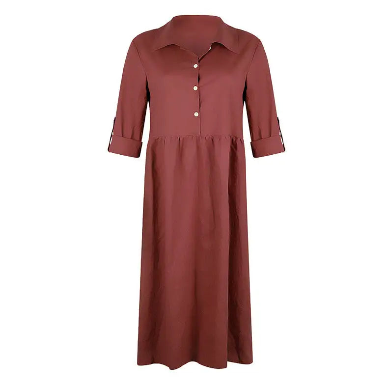 Loose Button Midi Dress - St Vesti