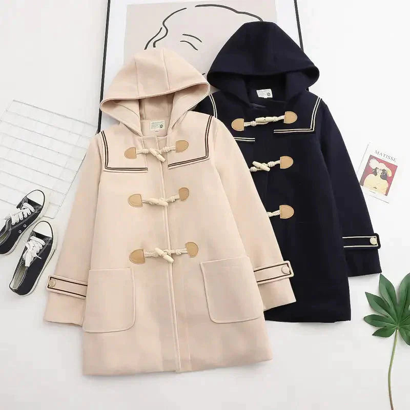 Loose Fitting Jacket With Cute Hood - St Vesti