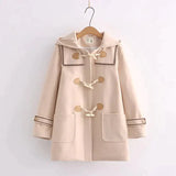 Loose Fitting Jacket With Cute Hood - Apricot / l - St Vesti