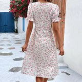 Lotus Leaf Floral Dress In White - St Vesti | All Dresses - Cocktail Dresses Formal Dresses + More.