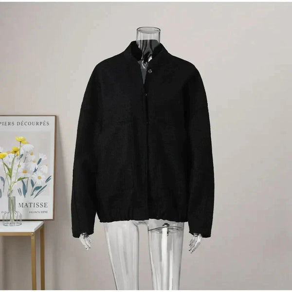 Louisa Bomber Jacket In Black - St Vesti | Coats & Jackets