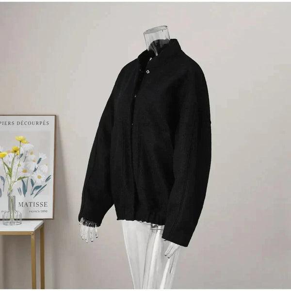 Louisa Bomber Jacket In Black - St Vesti | Coats & Jackets