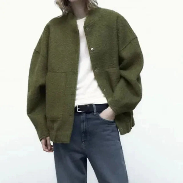 Louisa Bomber Jacket In Green - St Vesti | Coats & Jackets