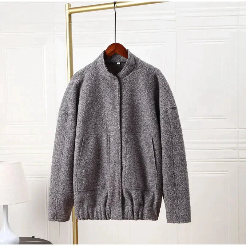 Louisa Bomber Jacket In Grey - Grey / s - St Vesti