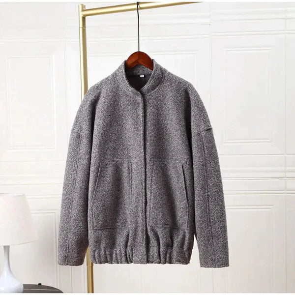 Louisa Bomber Jacket In Grey - Grey / s - St Vesti