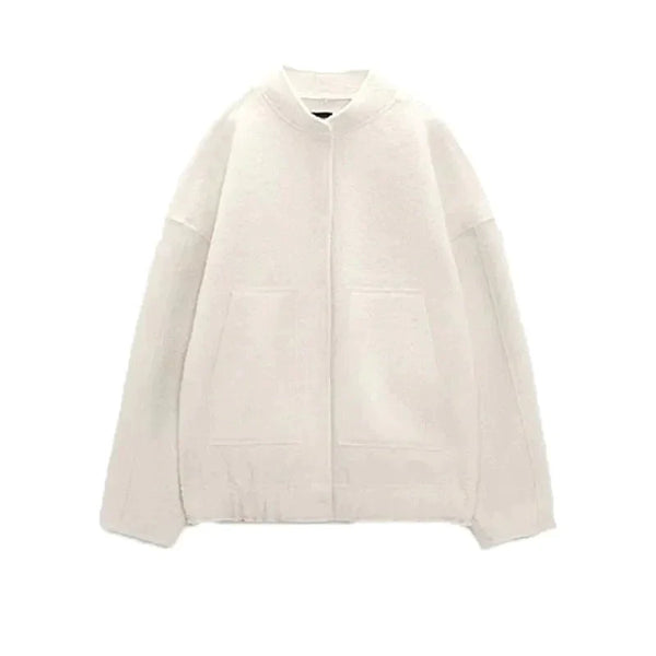 Louisa Bomber Jacket In White - St Vesti | Coats & Jackets
