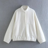 Louisa Bomber Jacket In White - St Vesti | Coats & Jackets