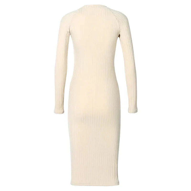 Lucy Knit Midi Dress In Apricot - St Vesti | All Dresses - Cocktail Dresses Formal Dresses + More.