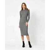 Lucy Knit Midi Dress In Grey - St Vesti | All Dresses - Cocktail Dresses Formal Dresses + More.