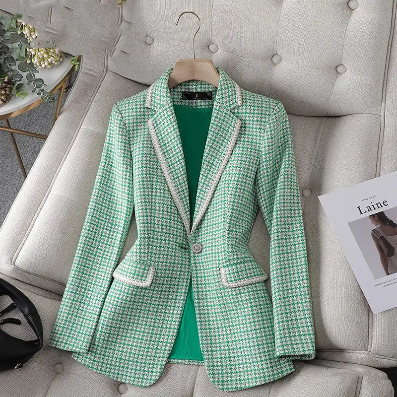 Madelyn Blazer In Green - Green / s - St Vesti | Blazers & Cardigans
