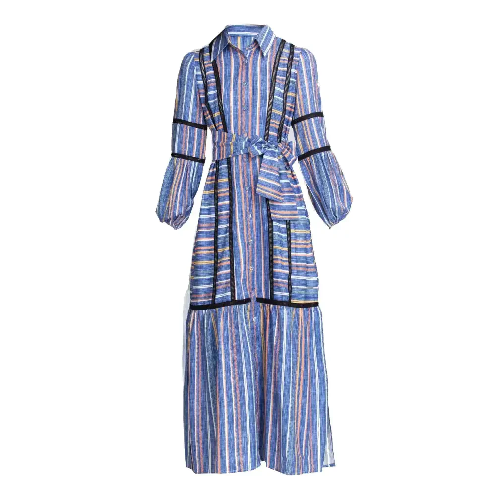 Madoona Striped Maxi Dress In Blue - St Vesti | All Dresses - Cocktail Dresses Formal Dresses + More.