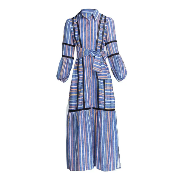 Madoona Striped Maxi Dress In Blue - St Vesti | All Dresses - Cocktail Dresses Formal Dresses + More.