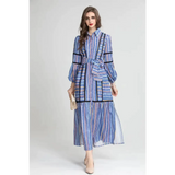 Madoona Striped Maxi Dress In Blue - St Vesti | All Dresses - Cocktail Dresses Formal Dresses + More.