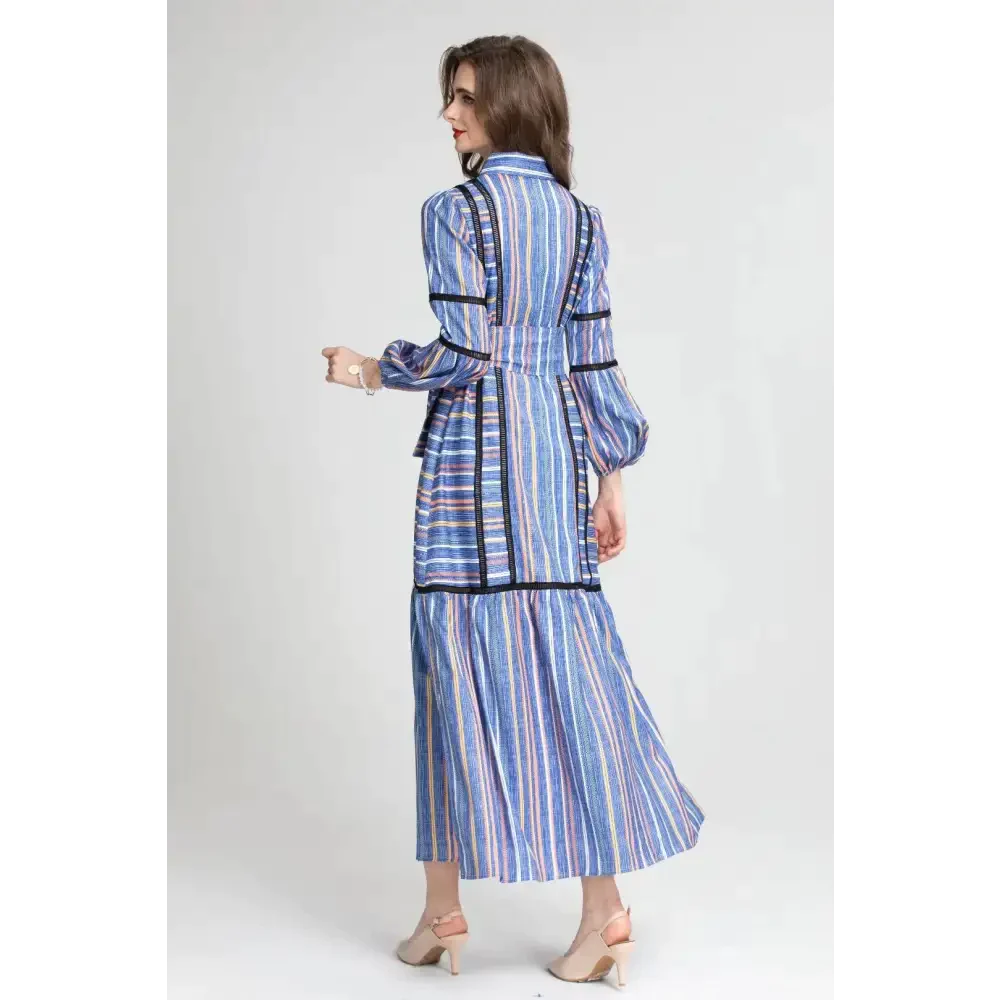 Madoona Striped Maxi Dress In Blue - St Vesti | All Dresses - Cocktail Dresses Formal Dresses + More.