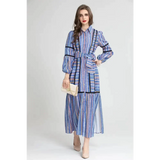 Madoona Striped Maxi Dress In Blue - Blue / s - St Vesti | All Dresses - Cocktail Dresses Formal Dresses + More.