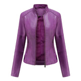 Marie Vegan Leather Jacket - Purple / s - St Vesti | Coats & Jackets