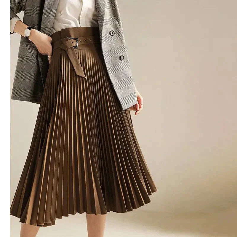 Mila High Waist Pleated Skirt - St Vesti | All Womens Skirts Leather Skirts And Maxi Skirts