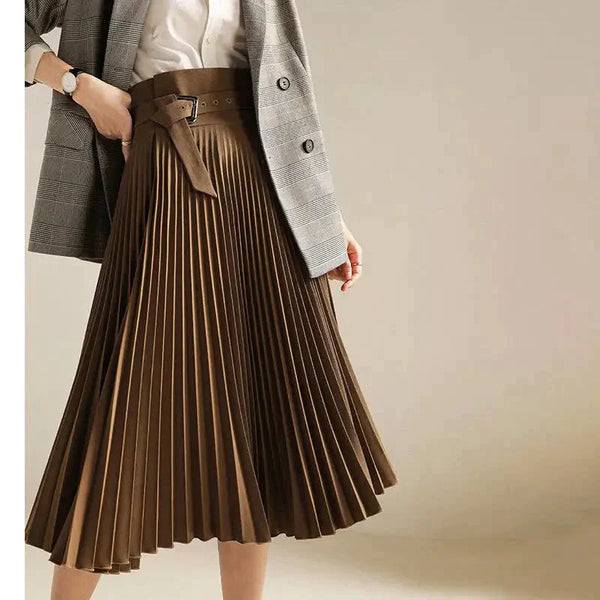 Mila High Waist Pleated Skirt - St Vesti | All Womens Skirts Leather Skirts And Maxi Skirts