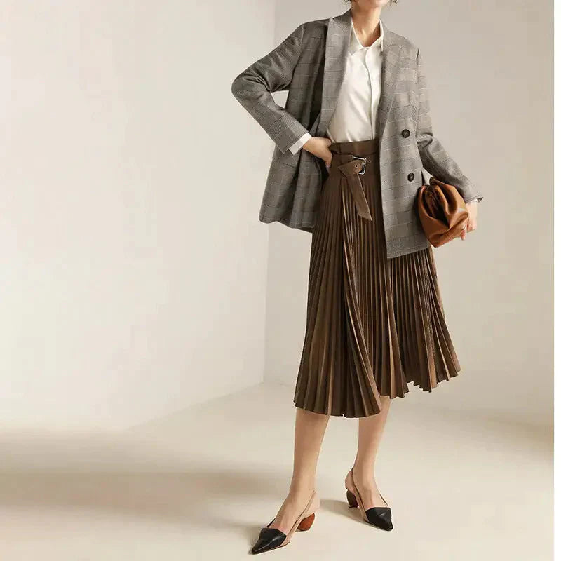 Mila High Waist Pleated Skirt - St Vesti | All Womens Skirts Leather Skirts And Maxi Skirts