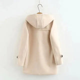 Minimalist Double Breasted Coat With Hoodie - St Vesti | Coats & Jackets